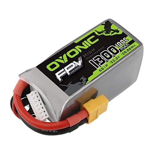OVONIC 6S Lipo Battery 100C 1300mAh 22.2V Lipo Battery with XT60 Connector for RC FPV Racing Drone Quadcopter