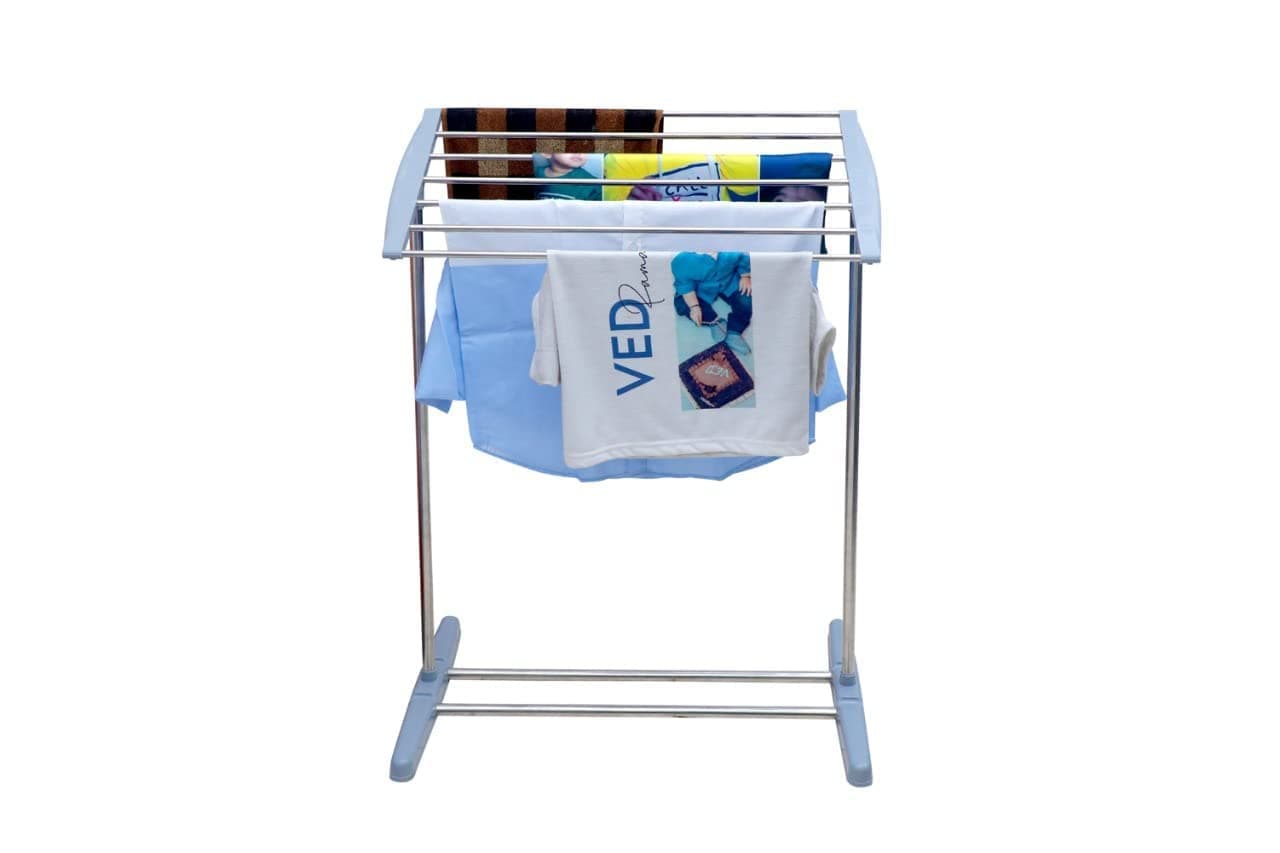 PAVITYAKSH Mobile Towel Rack Steel and Plastic Made MultiPurpose Mobile Towel and Cloth Rack Holder for Domestic Purposes MultiFunctional Mini Clothes Rack for Drying Holder Towel Stands