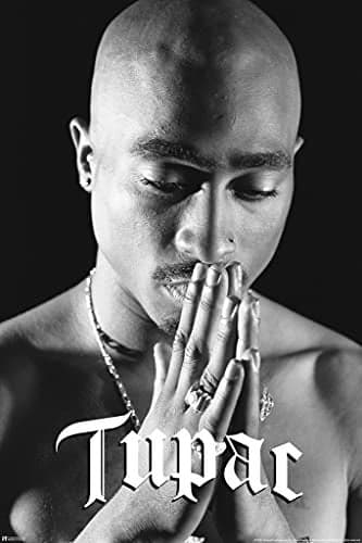 Tupac Praying Poster - 2Pac 90s Hip Hop Rapper Wall Art Print 12x18