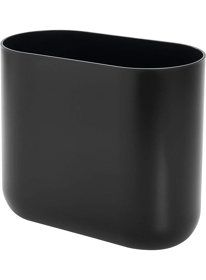 Slim Oval Plastic Waste Basket, The Cade Collection – 10.56” x 5.5” x 9.77”, Matte Black