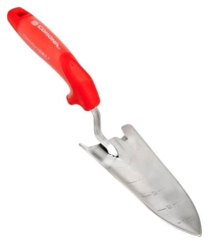 Corona CT 3314 Premium Stainless Steel ComfortGEL Garden Trowel, 13.5" Overall Length, Handle Length 7", Red