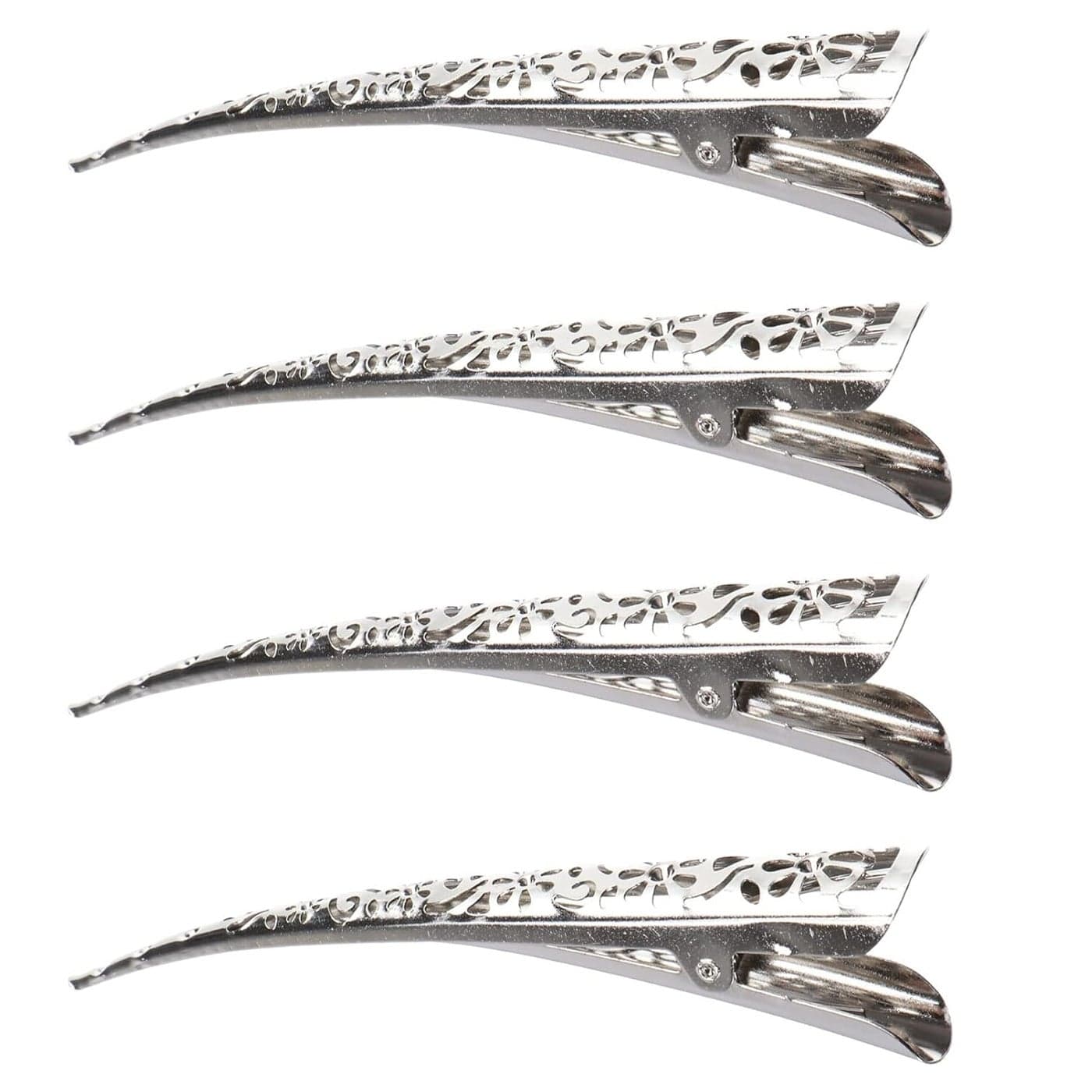 Billed Hair Clips 4 Packs Hollow Style Hair Clip Rustproof Metal Alligator Curl Clips with Holes for Hair Styling Hair Coloring