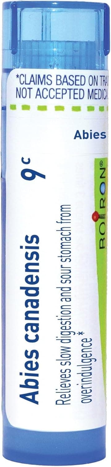 Boiron Abies Canadensis 9C for Slow Digestion & Sour Stomach from Overindulgence - 80 Pellets