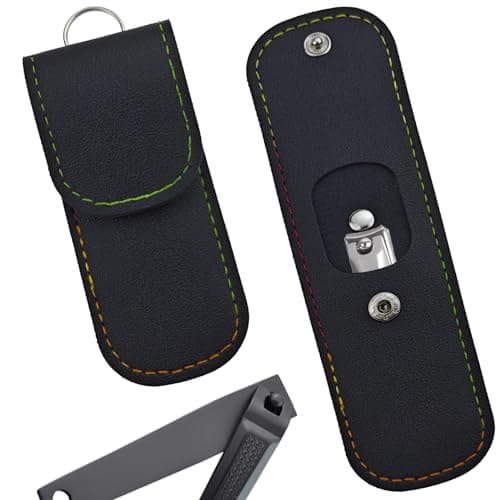 Capiant 2 PACK Small Nail Clippers Travel Case Leather (Empty Case), Professional Nail Clipper Case Leather, Travel Nail Clippers Storage Bag, Home & Travel Essentials, Manicure Kit Storage, black