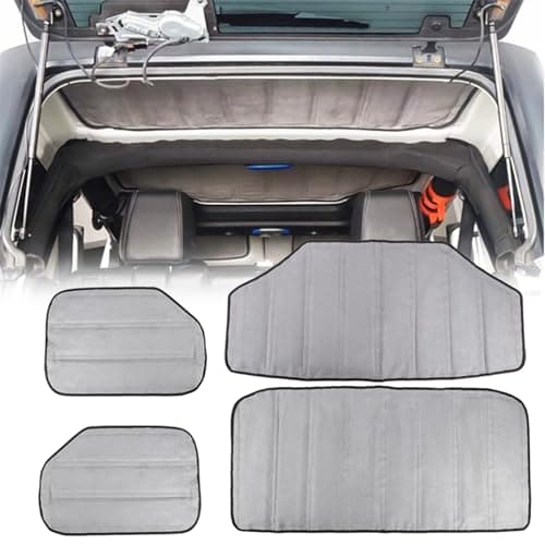 KMFCDAE Headliner Hardtop Heat Insulation for Jeep JK Hard Top Headliner Roof Heat Insulation Cotton Sound Deadener Mounts Kit Compatible with Jeep Wrangler JK 4 Door 2011-2018 (4 PCS)
