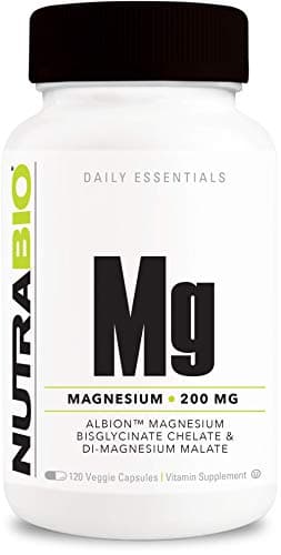 NutraBio Magnesium Supplement Magnesium Glycinate for Sleep Biglycinate DMagnesium Malate Muscle Nerve Support for Men and Women 120 Vegetable Capsules