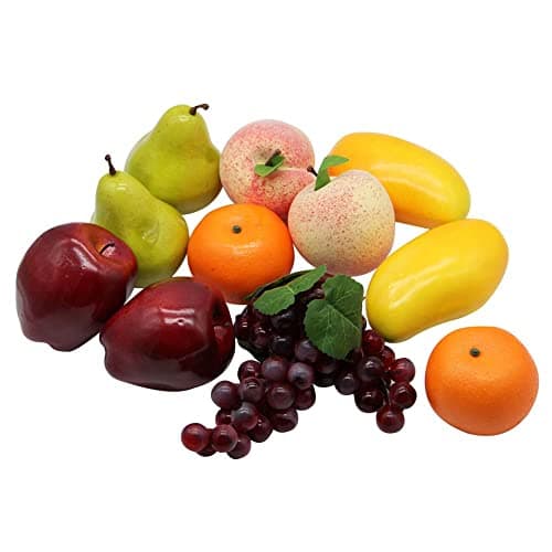 Happy Trees Decorative Lifelike Realistic Artificial Fake Fruit Decor Set of 12 Multiple Fruits