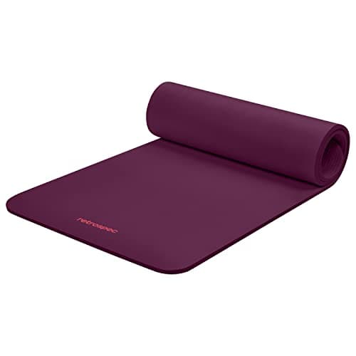 Retrospec Solana Yoga Mat 1/2" Thick w/Nylon Strap for Men & Women - Non Slip Excercise Mat for Yoga, Pilates, Stretching, Floor & Fitness Workouts