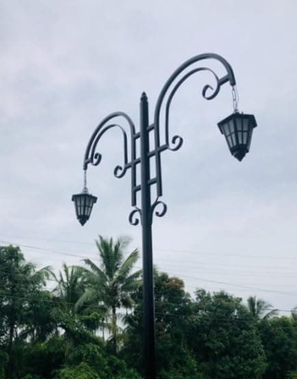 Avior Waterproof Outdoor Hanging Gate Light for Terrace & Garden, Hanging Lamp for Balcony, Pole Hanging Gate Lamps, Gate (Metal & Glass, Pack of 2)