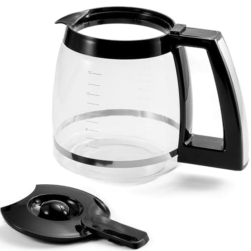 12-Cup Replacement Glass Carafe Compatible with Cuisinart Coffee Maker, 12 Cup Coffee Pot Replacement for Cuisinart, Models DCC-1100BK, DCC-1200PRC, DCC-2650, DGB500BK