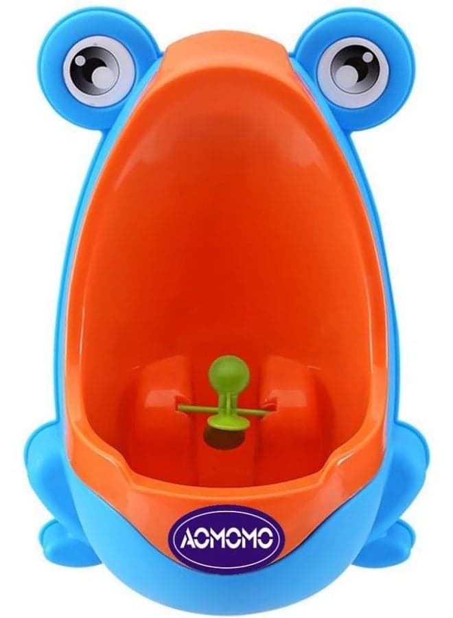 AOMOMO Urinal Potty Training for Boys with Frog Funny Aiming Target (Blue)
