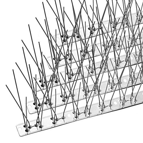 OFFO Bird Spikes with Stainless Steel Base, Durable Bird Spikes Arrow Pigeon Spikes Fence Kit for Keeping Small Bird, Crows and Woodpeckers Away, Covers 25 Feet(7.6m)