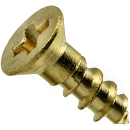 HardtoFind Fastener 014973125615 Phillips Flat Wood Screws 4 x 38 Piece100 brass