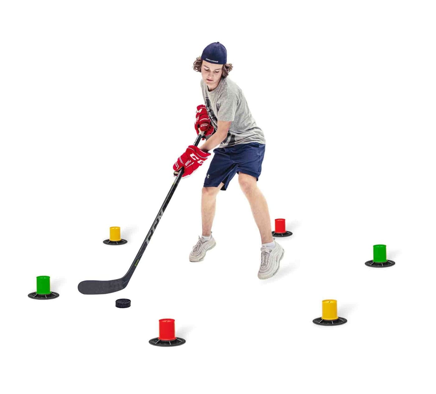 Hockey Revolution Lightweight Stickhandling Training Aid, Equipment for Puck Control, Reaction Time & Coordination - Light, Portable & Adjustable - Drill Cones