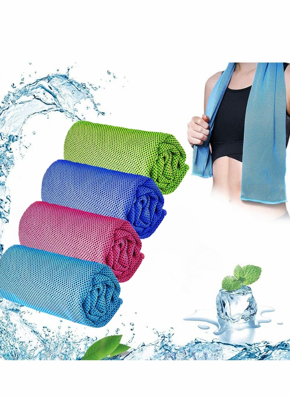 Cooling Towels 4 Pack Ice Towel Mesh Cooling Towel Soft Breathable Chilly Towel Ice Towel for Neck Microfiber Towel for Yoga Golf Sport Running Gym Workout Cing Fitness 30 * 80 cm