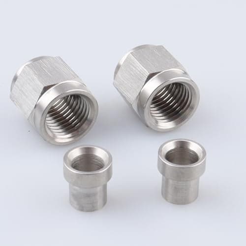 AC PERFORMANCE 3 AN Female Tube Nut and Sleeve Hardline Fitting for 316 OD Tubing Stainless Steel Pack of 2