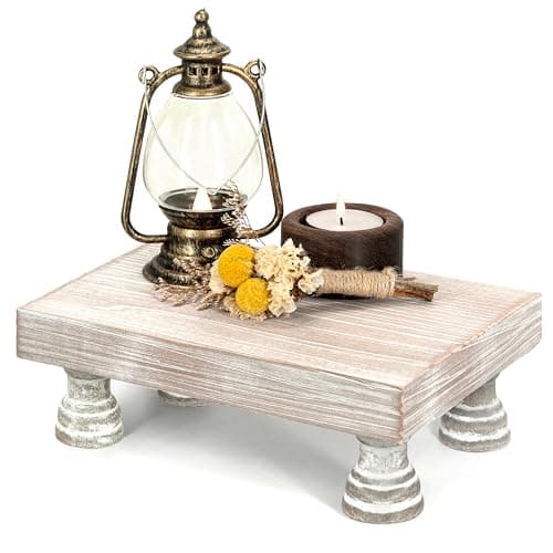 EOSAHR Farmhouse Fir Wood Risers for Decor on Coffee Table - Risers Display Stands for Stylish Home Decor - Perfect for Plant Stand & Perfume Organizer (Natural Wood, 8.5")