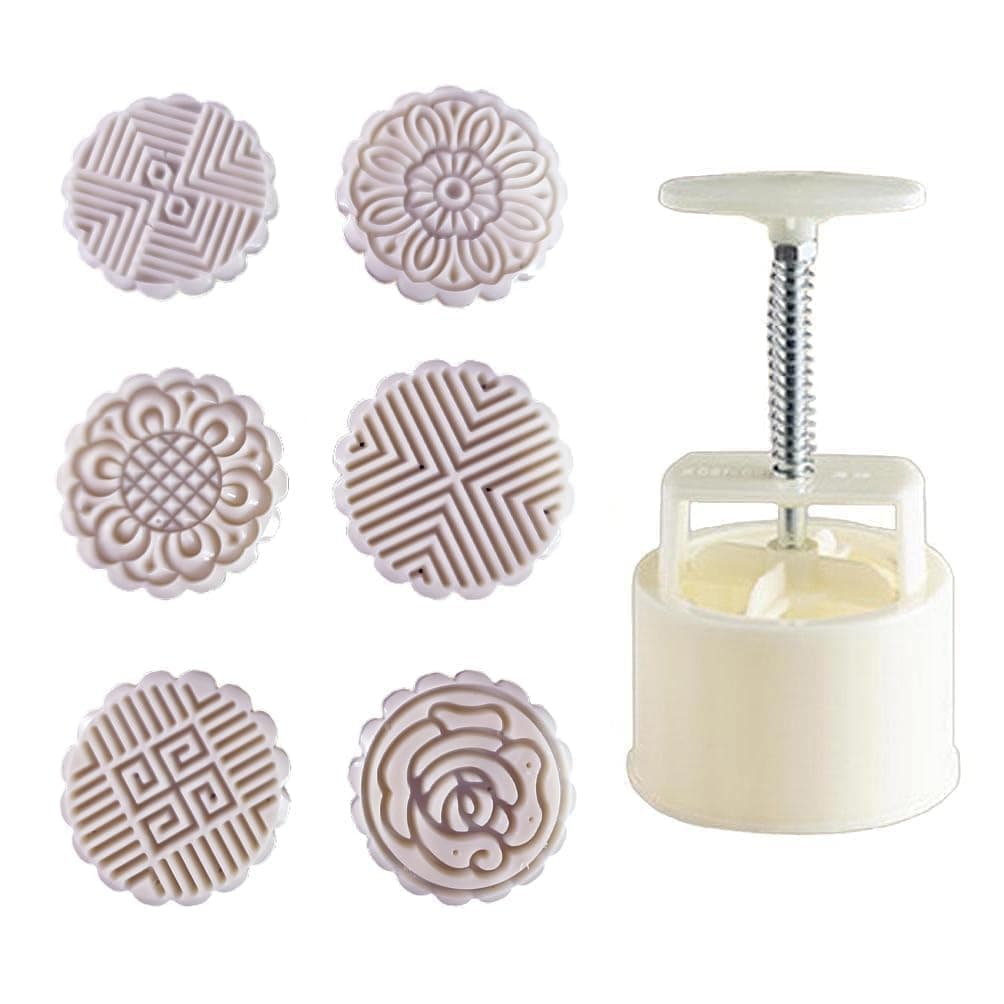 6Pcs Punch Set Hand Make Baking Accessories Fondant Punch Thickness Mold Cookie Kitchen Tool Moon Cake Cutter Pastry 1Pcs