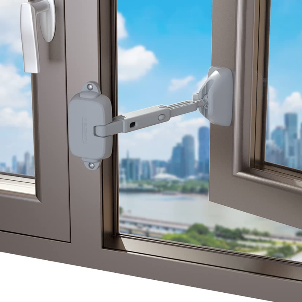 EUDEMON 1 Pack Childproof Window Restrictor for Aluminum Wooden Metal Window Frames Baby Safety Window Lock Window Safety Locks for Toddlers Pets Easy to Install Grey