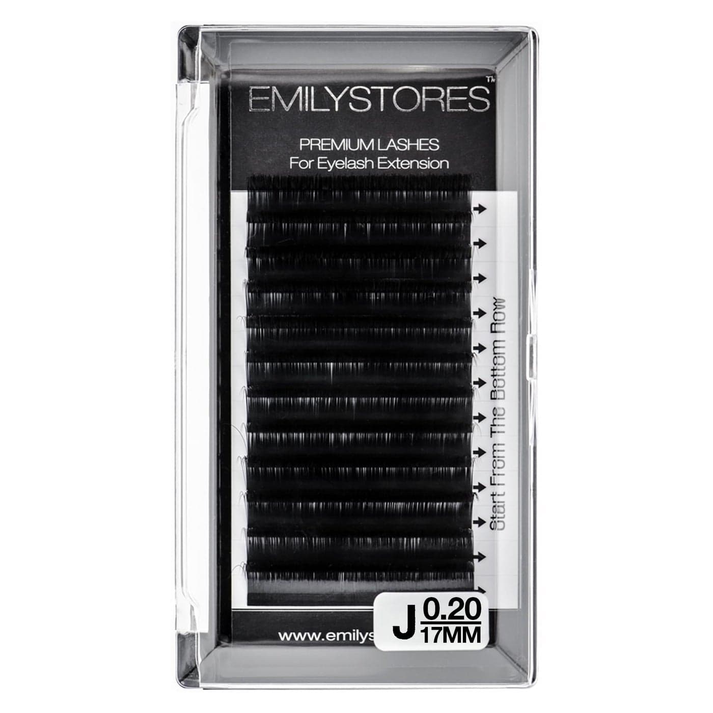 EMILYSTORES Lash Extensions 020mm Thickness J Curl 17mm Length Individual Volume Natural Looking Eyelashes For Eyelash Extensions020J17mm