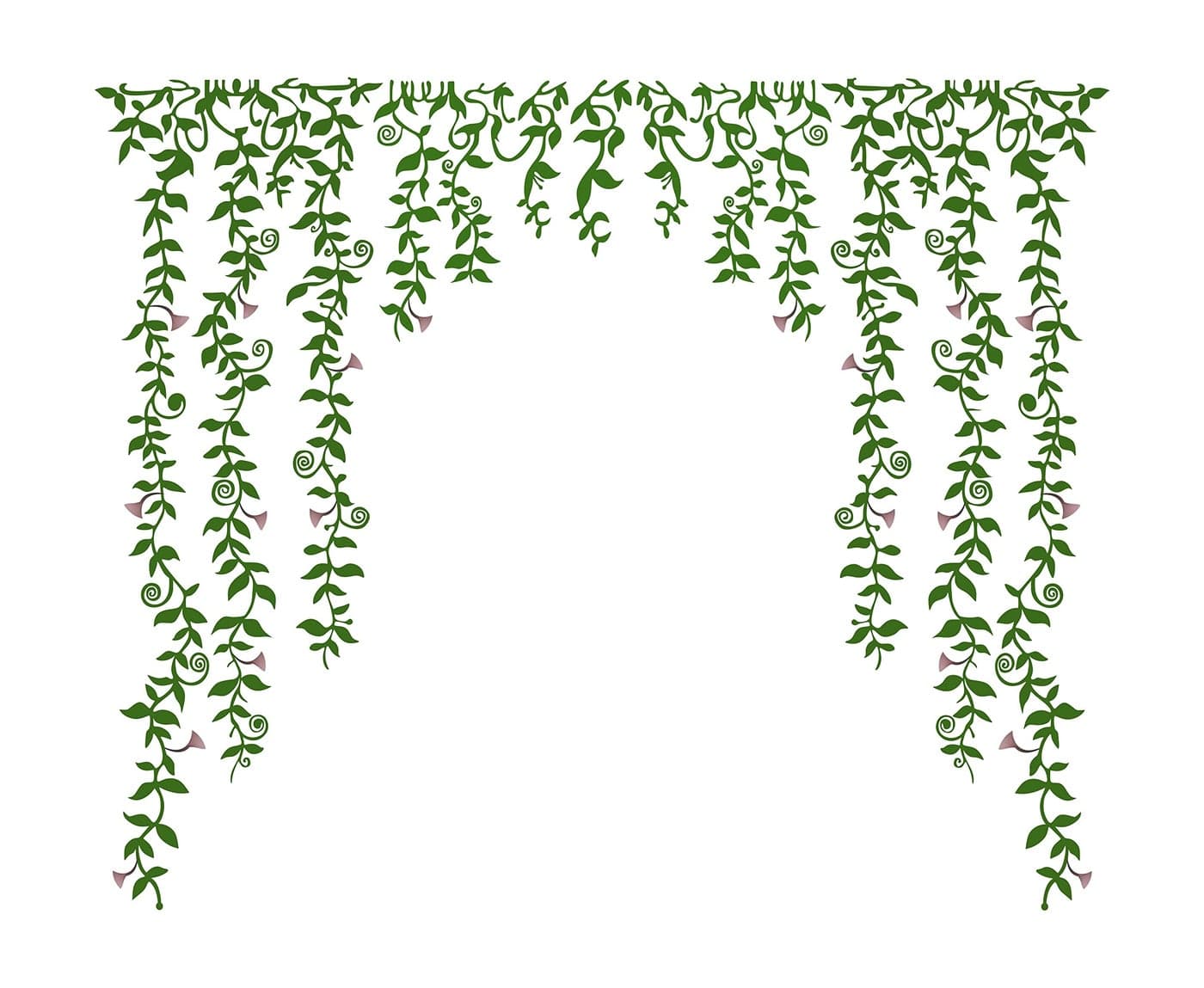 Dreamkraft Green Falling with Pretty Flowers Wall Sticker (Multicolor PVC Vinyl 100 x 82cm)-Self-Adhesive