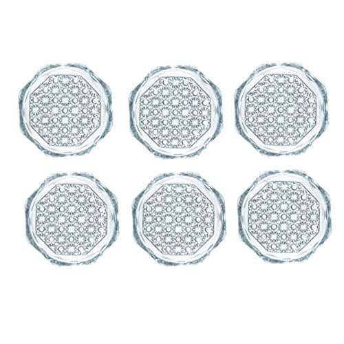 Incrizma Crystal Drink Coasters, Glass Round Cup Mat, Clear Decorative Wine Bottle Coasters Barware Set for Table Protection of Home Kitchen, Dining Room, Patio, Coffee Shop (Design2, 12)