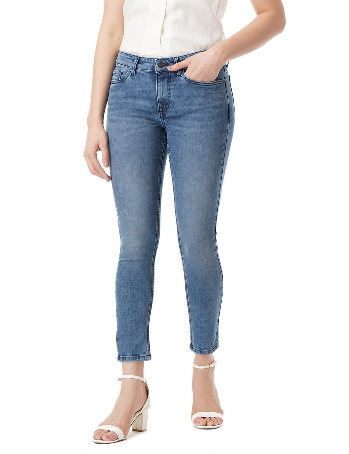 INKD Women's Skinny High Rise Jeans (INKSS23WJN-014NW_Denim Divine_34)