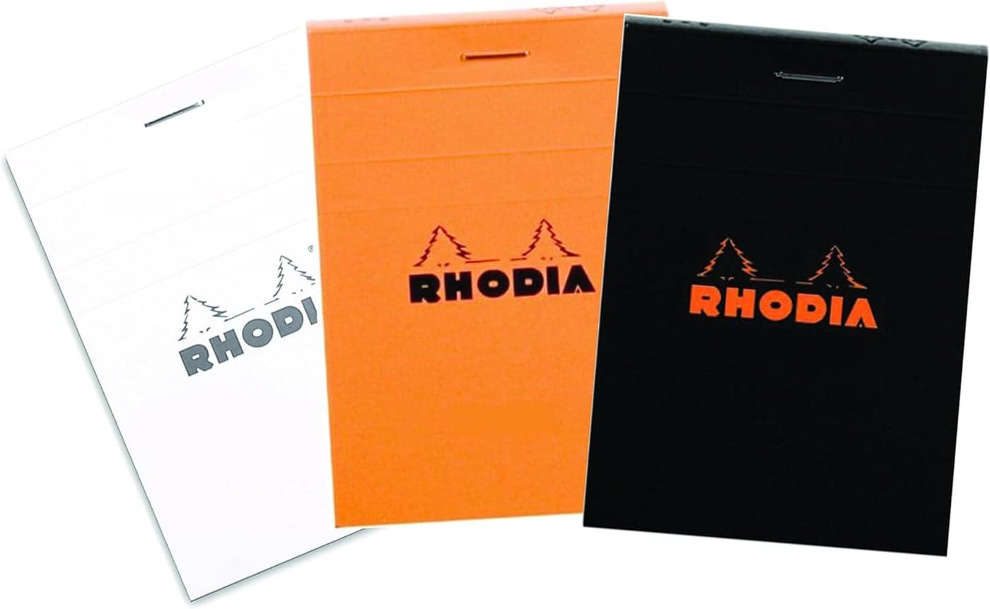 Rhodia Top Staplebound No 11 Graph Notepad 3 X 4 Black White and Orange Set of 3 112009