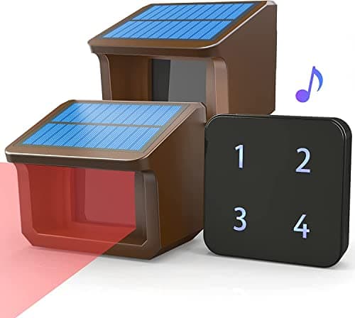 Driveway Alarm HTZSAFE 12Mile Solar Driveway Alarm System Up to 70FT Wide Sensor Range Fully Weatherproof Outdoor Motion SensorDetector DIY Security Alert System1 Receiver and 2 Sensors KIT