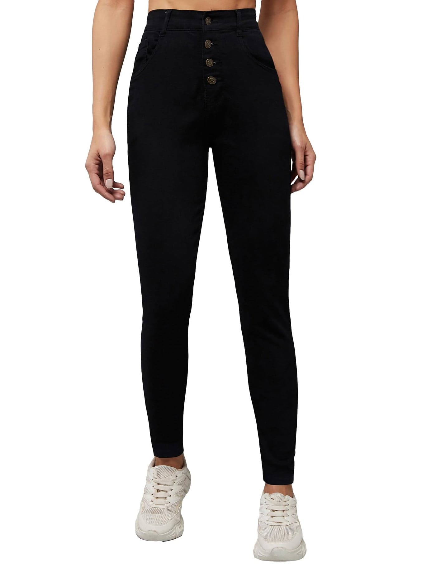 Miss Chase Women's Skinny Fit High/Mid Rise Regular Length Stretchable Denim Jeans (MCSS21DEN99-38-328-30, Ink Black, 30)