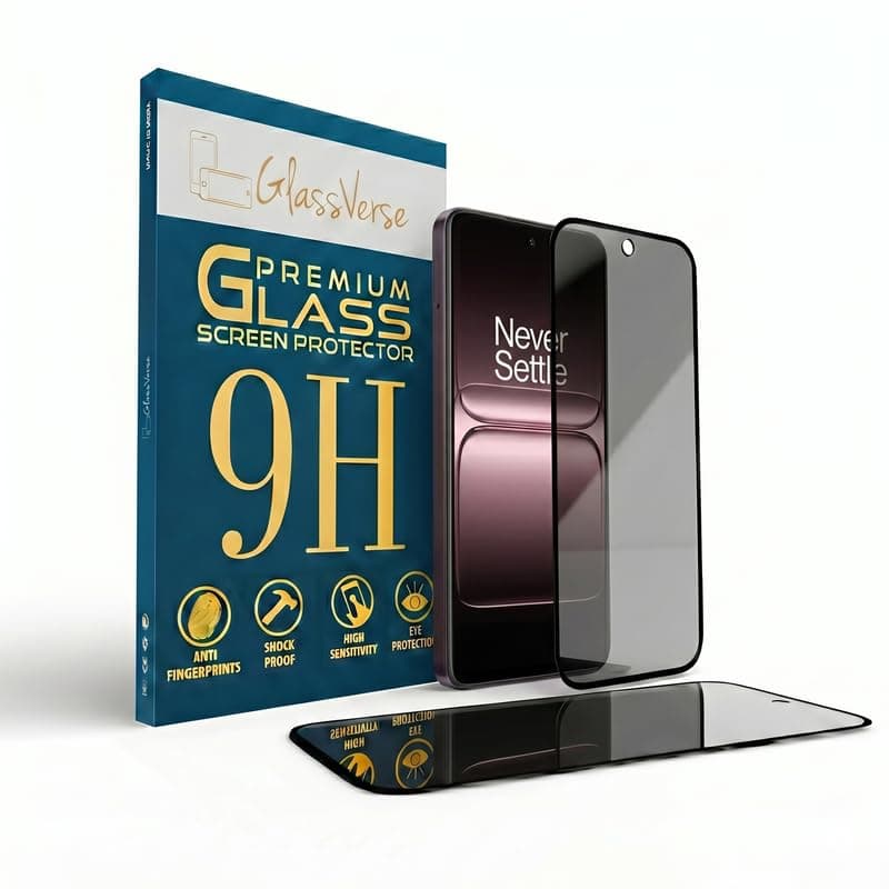 GlassVerse Ultra Privacy Tempered Glass For Oneplus 13s (PACK OF 1) with Free Installation Kit. Edge To Edge. (In-Screen FingerPrint Lock will not work with the Privacy Guard) - 6.32 inch