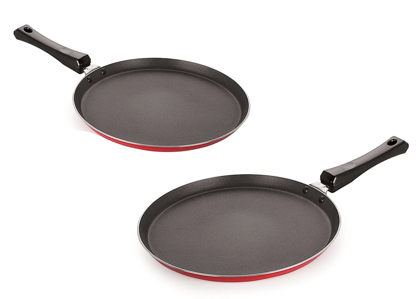 Nirlon Aluminium Non-Stick Cookware Set, 2 - Pieces, Red (2.6mm_FT12_FT13)