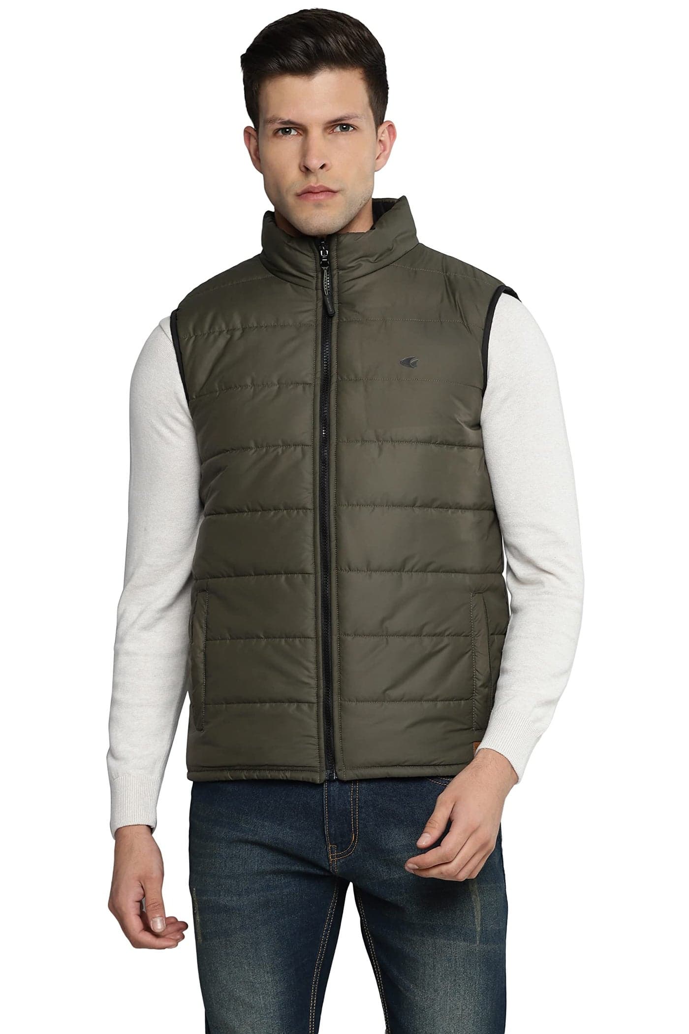 Allen Cooper Reversible Comfortable Sleeveless Water Repellent Quilted Padded Puffer Winter Warm Jackets For Men(01-Black-Olive Size-S)
