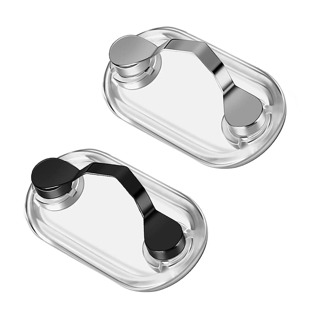 HASTHIP 2 Pack Magnetic Eyeglass Holder Stainless Steel Glasses Holder Name Tag Badge Sunglasses Holder Clip Magnet Hook Pins Onto Clothes to Keep Eyewear Safe BlackSilver