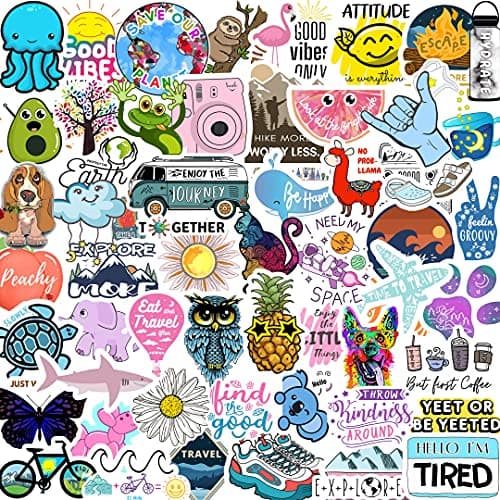 70-210 Stickers for Water Bottles - Cute Aesthetic VSCO Vinyl Pack for Phone, Laptop, Computer, Skateboard - Waterproof Stickers for Teens, Kids, Girls
