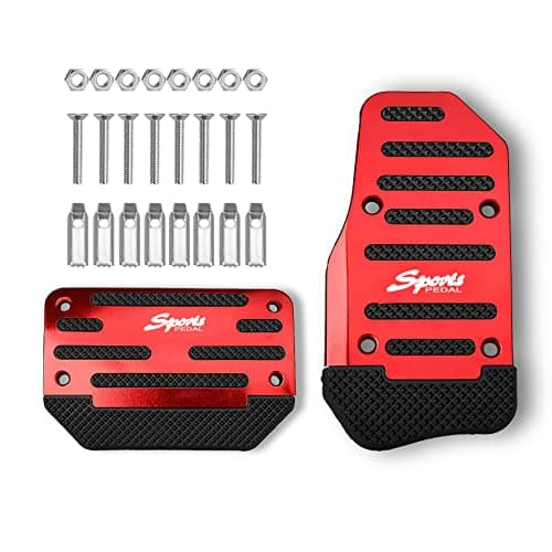 deemars 2PCS Car NonSlip Aluminum Alloy Pedal Pads Car Pedal Covers Manual Transmission Brake Pedal Covers Universal Pedal Pads Set Car Replacement Accessories Compatible with Car SUV ATV