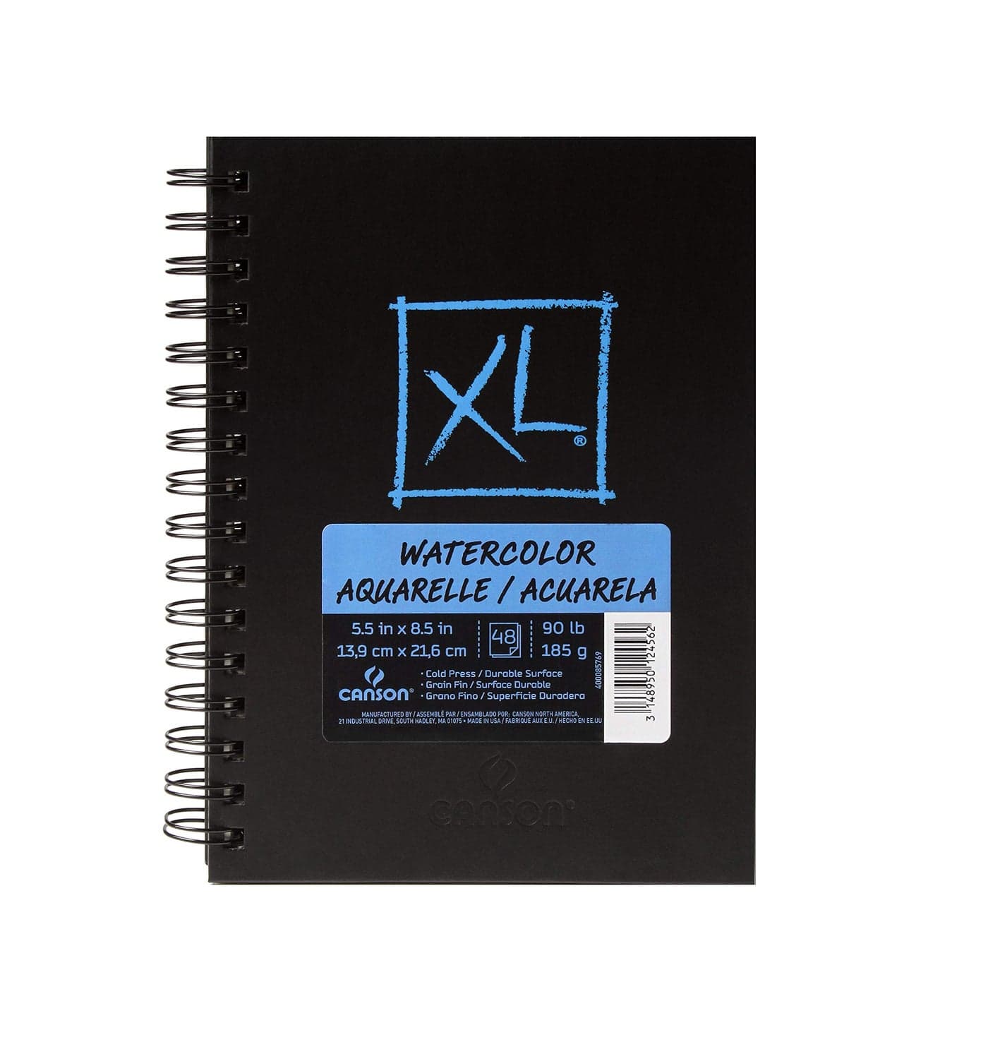 Canson XL Series Art Book Watercolor Midweight White Paper Side Wire Binding 48 Sheets 55X85 inch