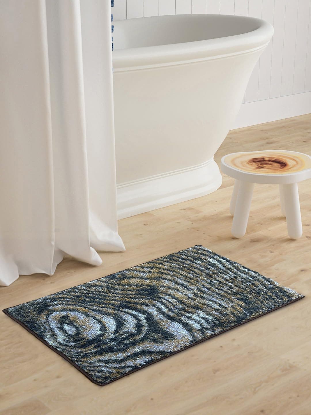 BIANCA Super Soft Designer Anti Slip Bath Mat -1pc Large (spa) Abstract-Grey/Brown
