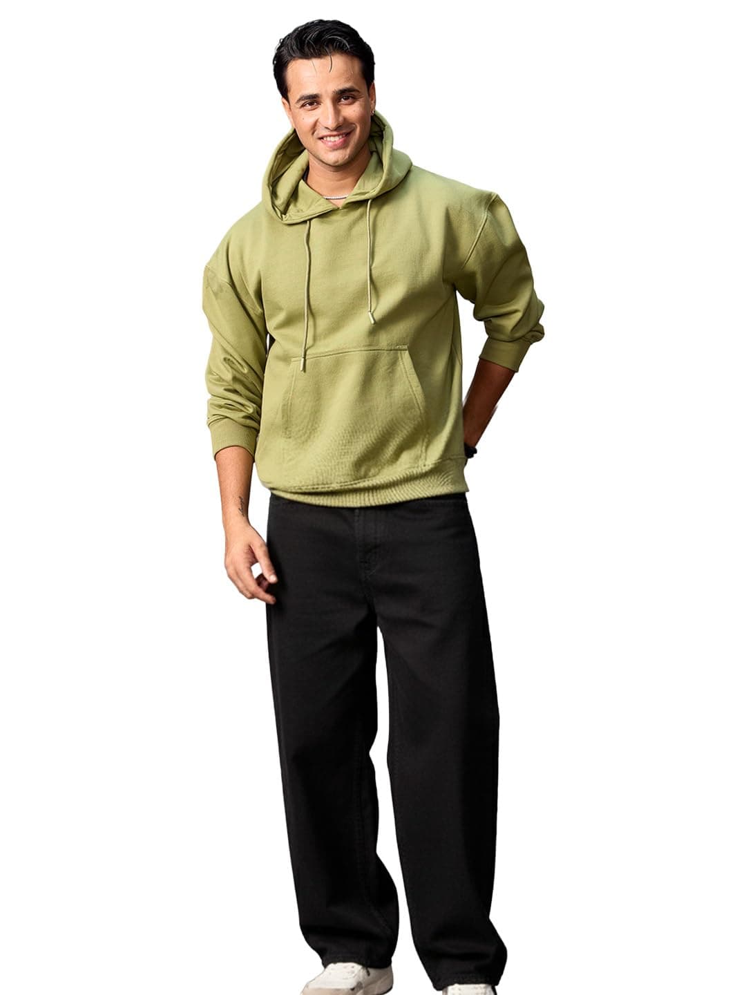 Urbano Fashion Men's Black Loose Baggy Fit Solid Chino Trousers Non-Stretchable (chinoloose-black-32)