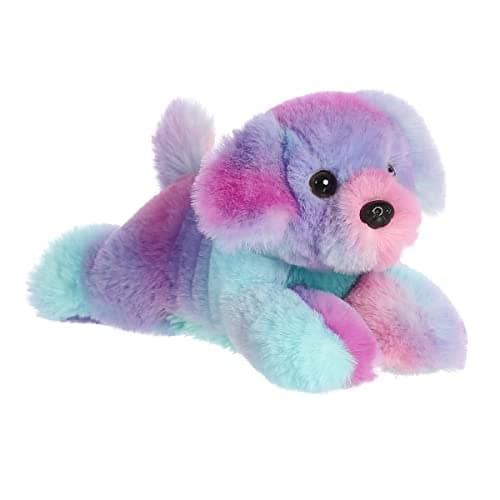 Aurora® Adorable Mini Flopsie™ Puppy Stuffed Animal - Playful Ease - Timeless Companions - Rainbow 8 Inches