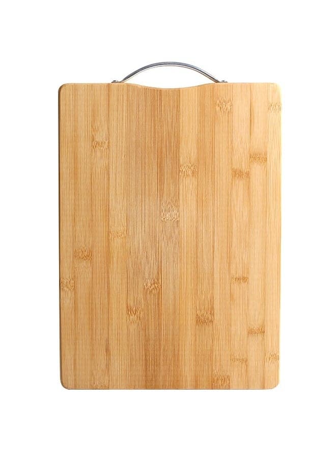 Wooden Bamboo Cutting Board Small Brown, Kitchen Chopping Board with Juice Grooves & Easy Grip Handle, Thick Durable for Meat Vegetables Fruits Bread Cheese