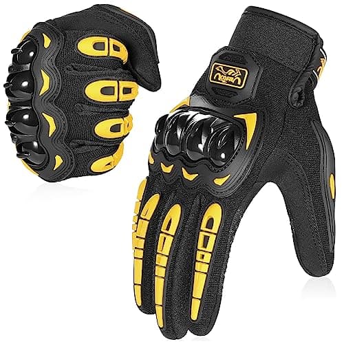 COFIT Motorcycle Gloves Breathable Touchscreen Motorbike Gloves AntiSlip with Good Grip Hard Knuckles Protection for Men Women Motocross BMX ATV MTB Cycling Road Racing Yellow M