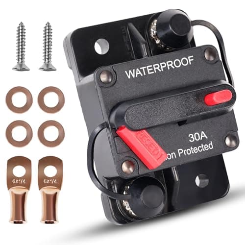 ERAYCO 30 Amp Circuit Breaker with Manual Reset Waterproof Inline Fuse Inverter for Marine Trolling Motors Boat ATV Manual Power 12V-42VDC (30A)