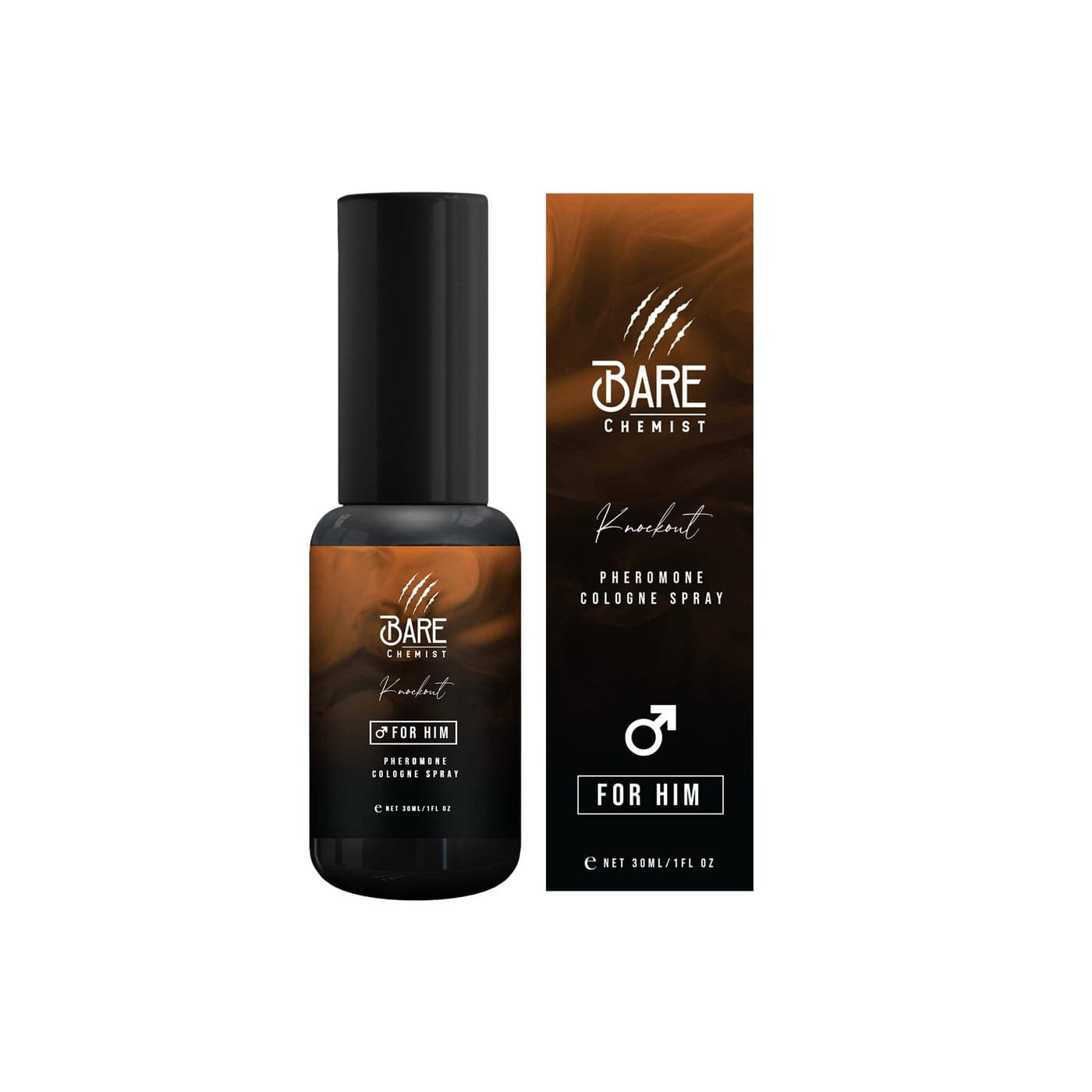 Bare Chemist Knockout Pheromone Cologne for Him Attraction Formula Pheromone Cologne for Men 1oz Wood Citrus Spice