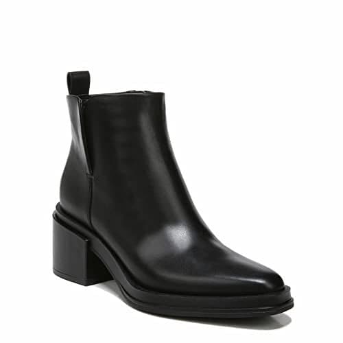 Franco Sarto Womens Dalden Block Heel Ankle Bootie Black Leather 85 M