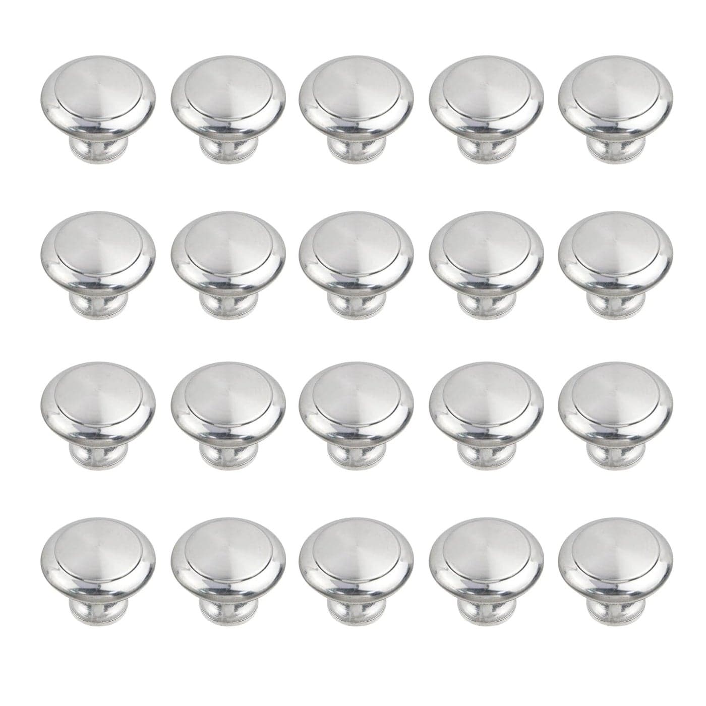 Geesatis 20 pcs Silver Cabinet Knobs Round Brushed Nickel Drawer Knobs Modern Cabinet Door Knobs Kitchen Cabinet Knobs with Mounting Screws Knob Dia 12 inch