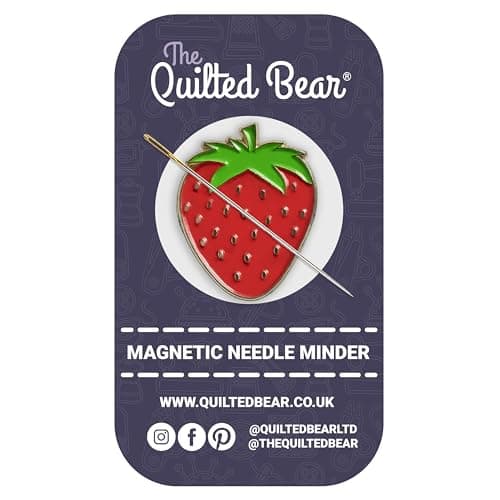 The Quilted Bear Needle Minder Needle Minder Magnet for Keeping Sewing Embroidery Needles Cross Stitch Needles Safe When Stitching Cross Stitch Supplies Embroidery Supplies Strawberry