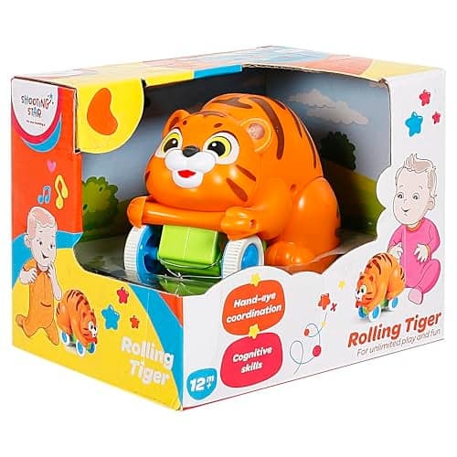 Shooting Star Rolling Tiger – Fun Push & Roll Toy for Toddlers, Motor Skills Development, 12M+