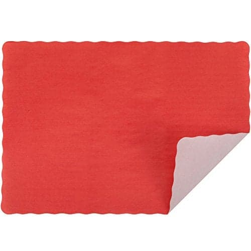 Red Colored Paper Placemat with Scalloped Edge 1000Case 10 x 14