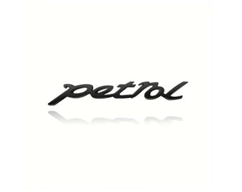 AutoBizarre 3D Raised Petrol Metal Monogram Emblem Badge Sticker for All Cars & Bikes (Black)